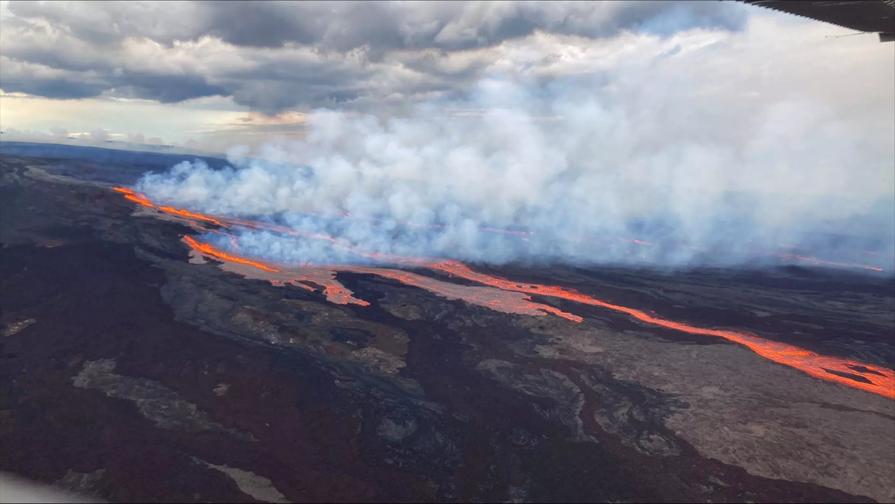 Mauna Loa erupts in Hawaii.