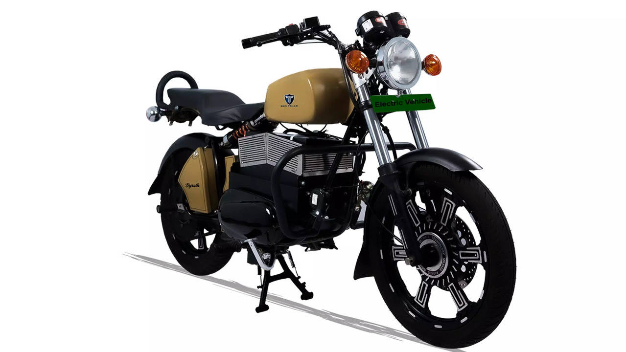 First Made-in-India all-electric muscle bike, E-Dyroth, launched at Rs 1.30  lakh | Electric Vehicles News, Times Now