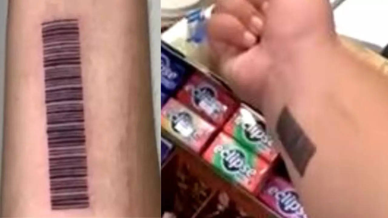 Man'a barcode tattoo