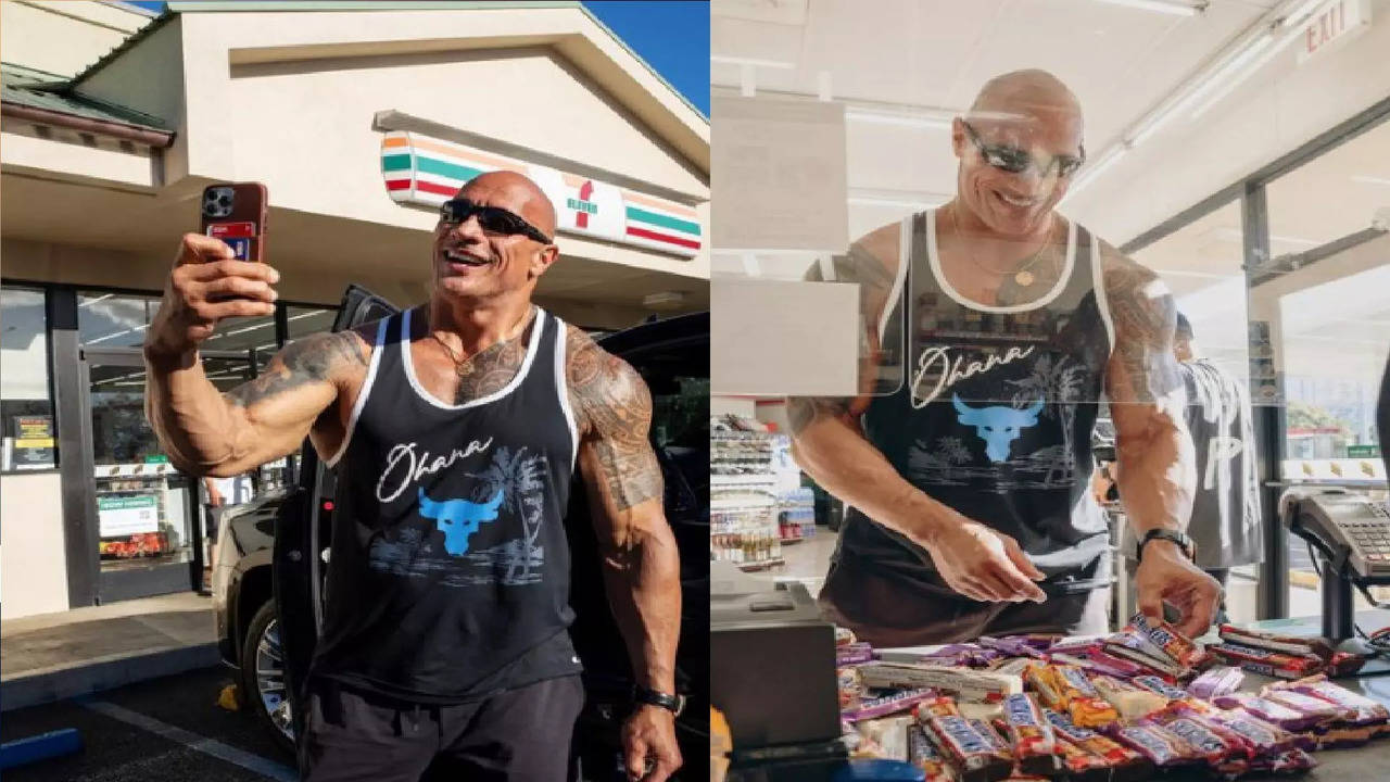 Dwayne Johnson visits 7-11 store in Hawaii (Pic: Instagram)