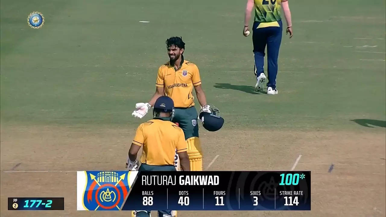 Ruturaj Gaikwad century vs Maharashtra.