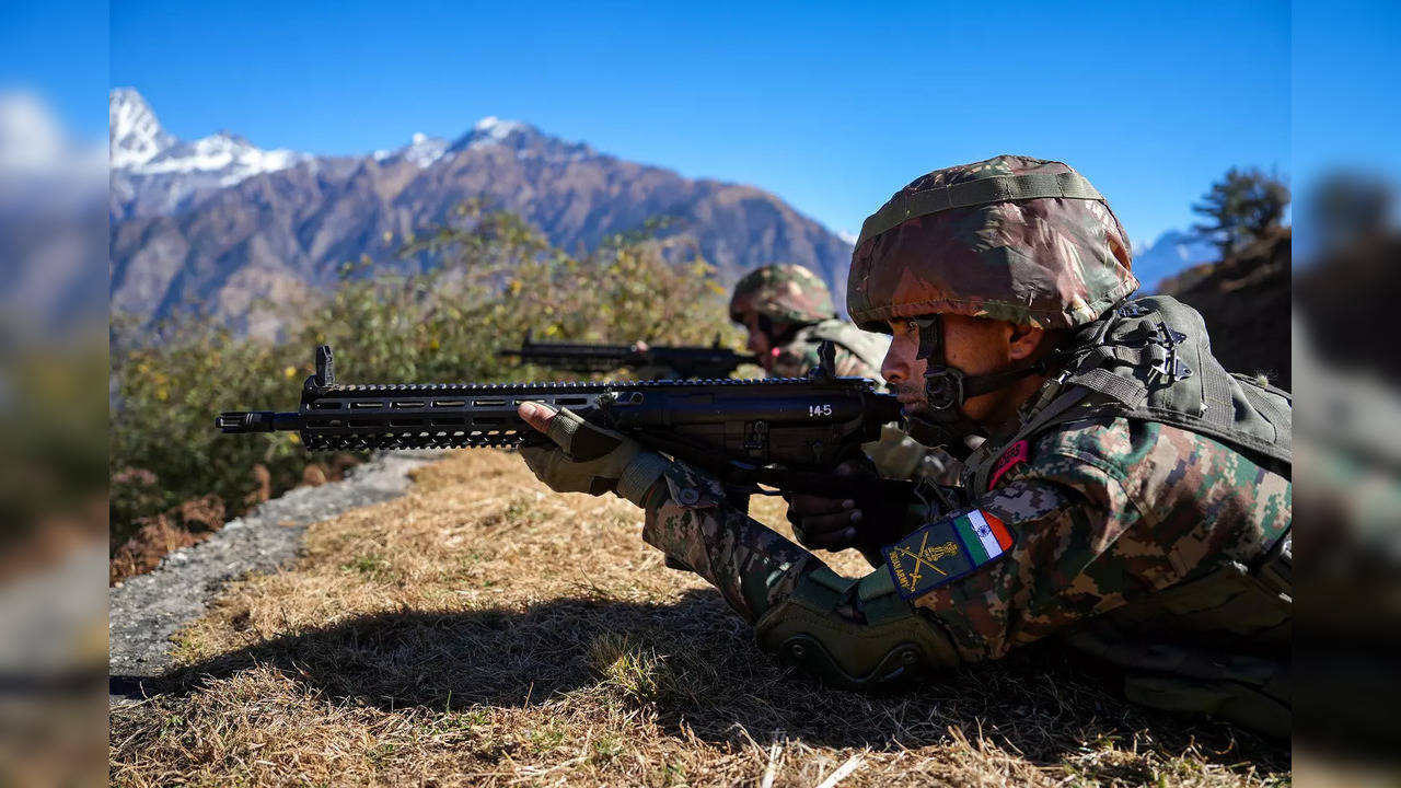 Indian Army soldiers during India-US joint exercise 'Yudh Abhyas' at Auli in Uttarakhand