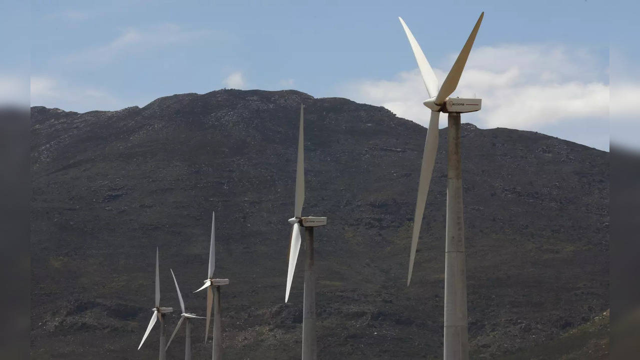 Wind turbines are seen at the Gouda Wind Farm located 115 km north east of Cape Town in South Africa | Representational image