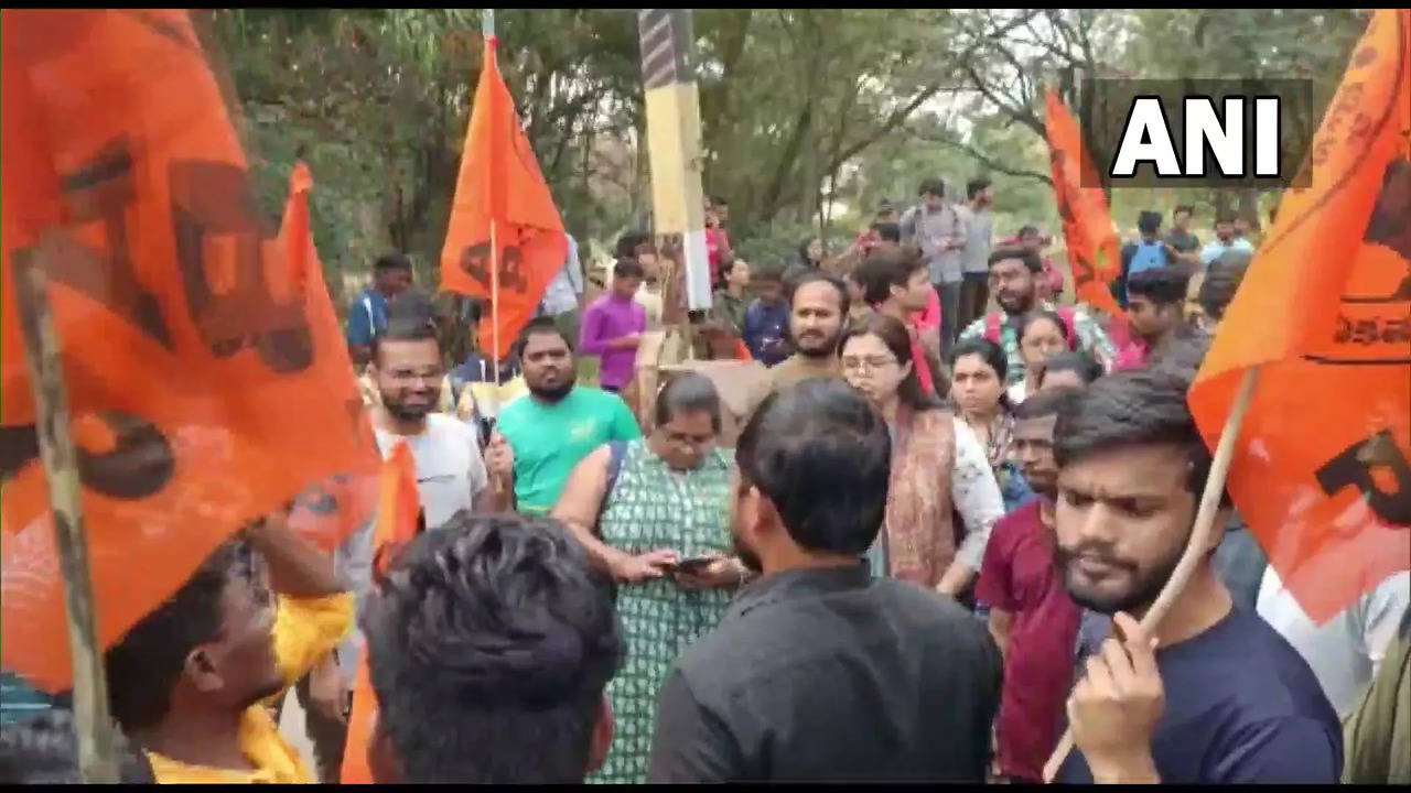 Students protest in Hyderabad University