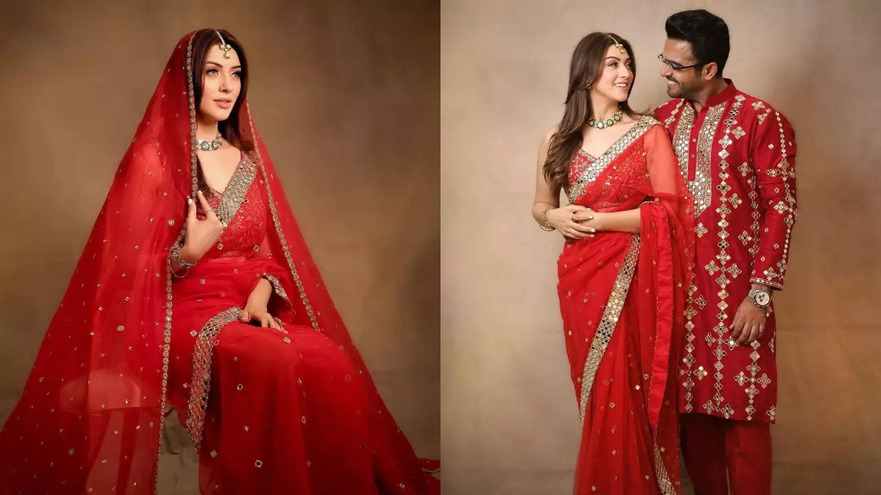 Photo of South Indian bridal look in red saree with dupatta