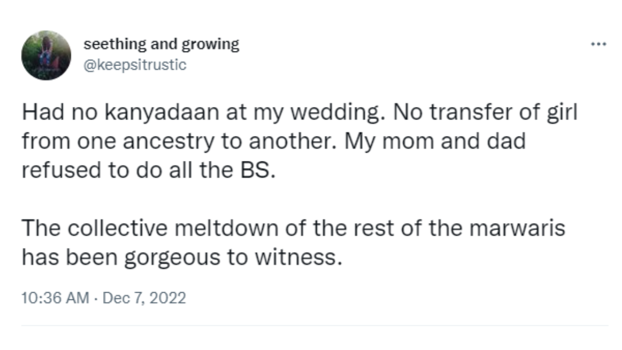 Desi bride had 'no kanyadaan' at her wedding