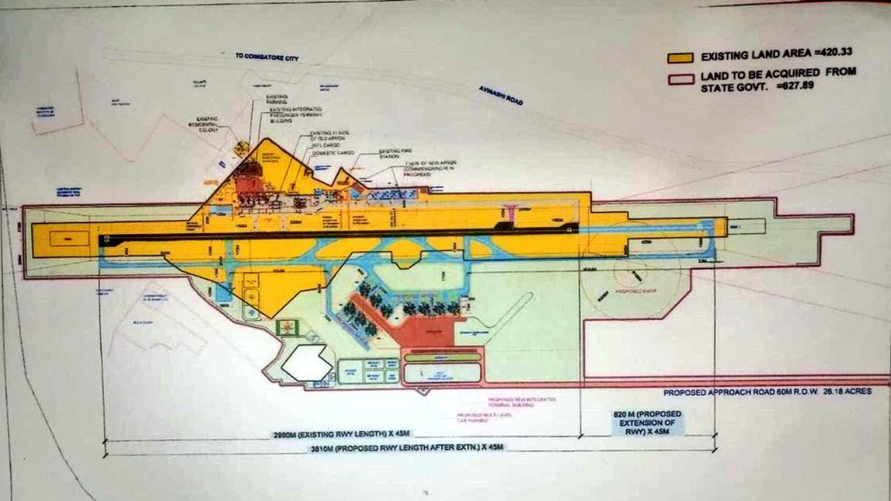 Coimbatore International Airport to get land worth Rs 2,000 crore for