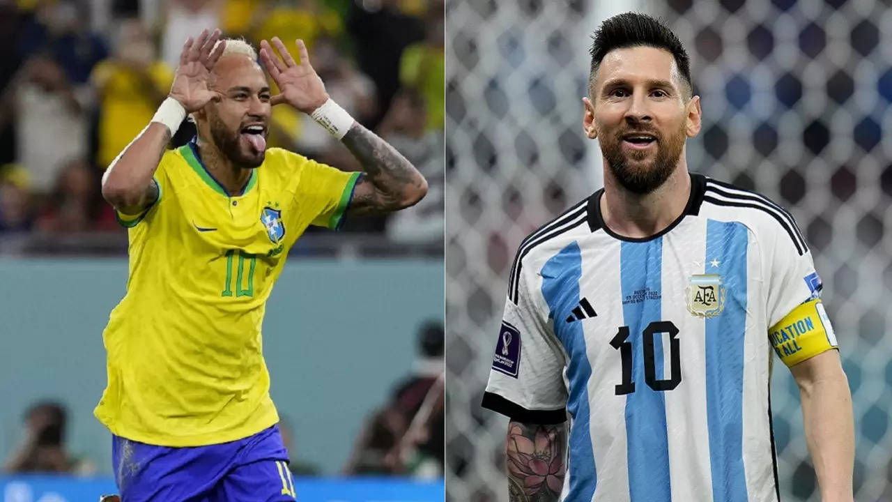 Neymar Lionel Messi Brazil Argentina FIFA WC 2022 goal records