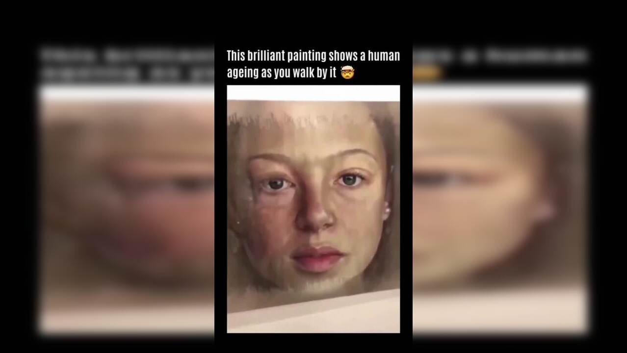 Optical illusion: Painting shows woman ageing as you walk by it | Times Now