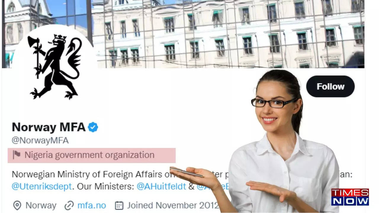 Twitter labels Norweigian Foreign Ministry as  a Nigerian government organization.