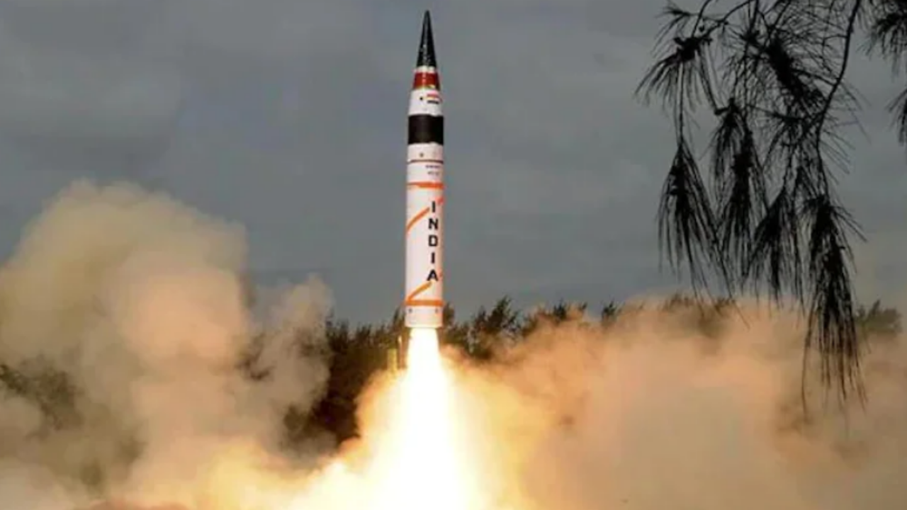 File photo of Agni 5 intercontinental ballistic missile