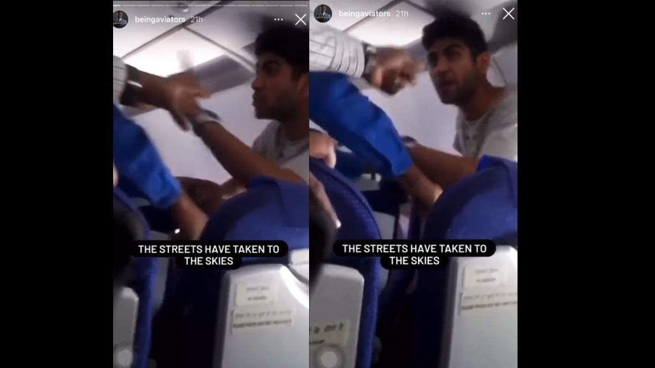 Man fights with co-passenger on flight in viral video