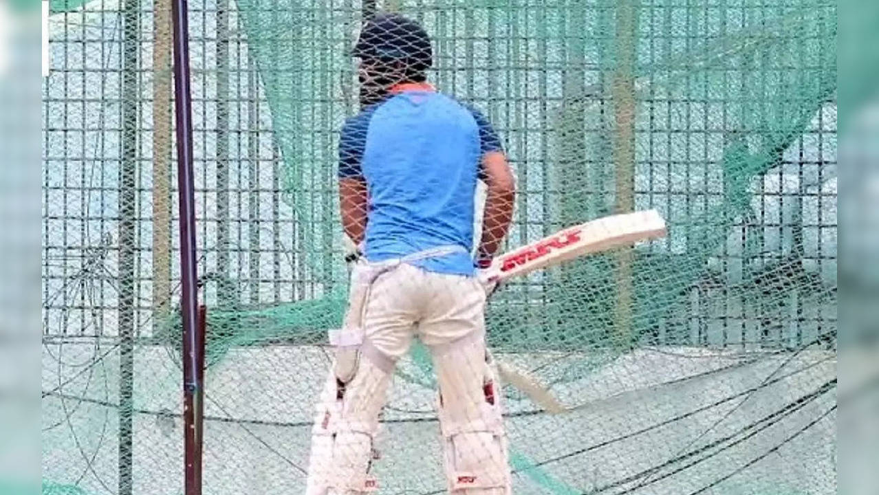 Virat Kohli hit nets.