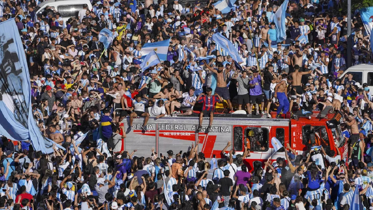 Argentina fans WC win celebrations