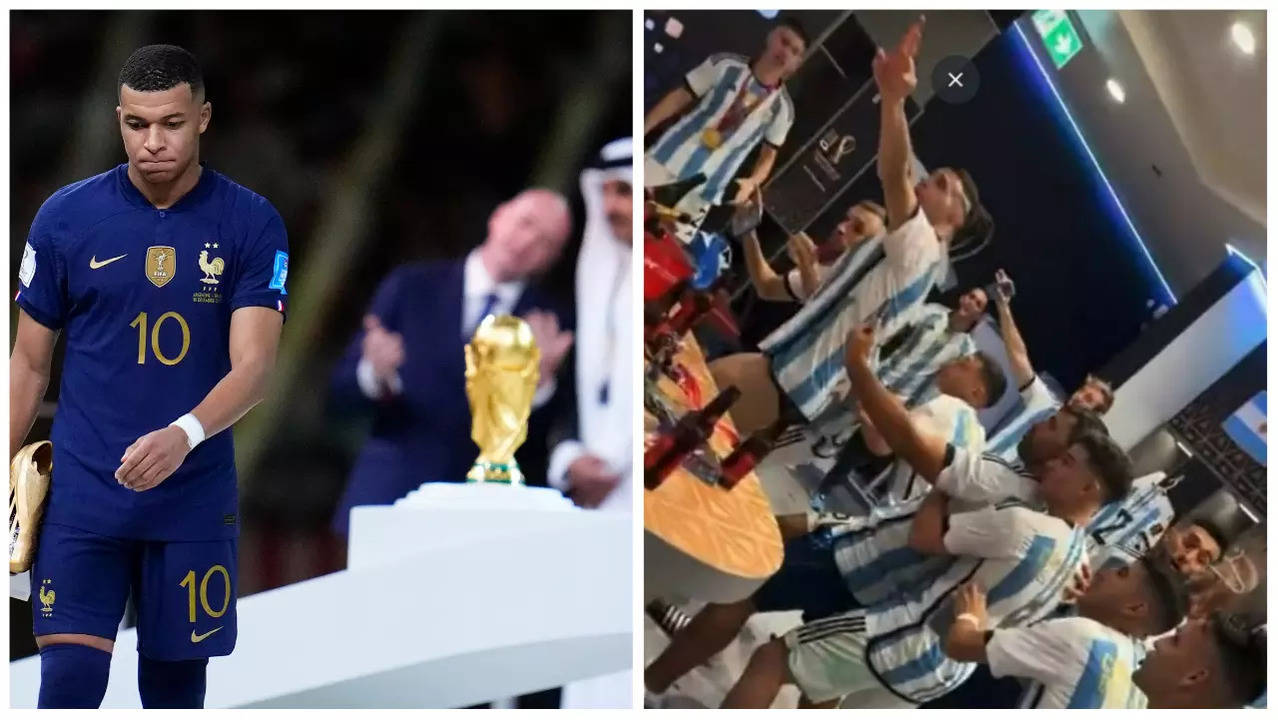 A minute of silence for Mbappe… who is dead': Watch Martinez mocks Golden  Boot winner during Argentina's dressing room celebration