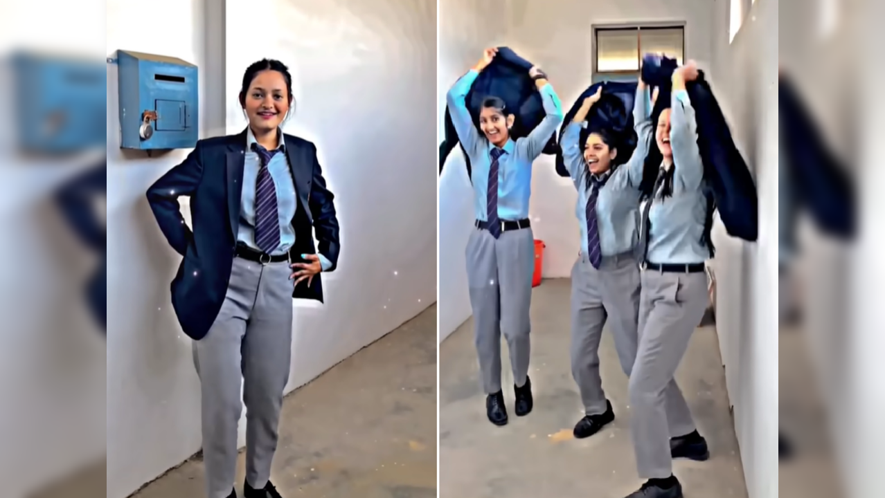 School girls dance to 'Patli kamariya'