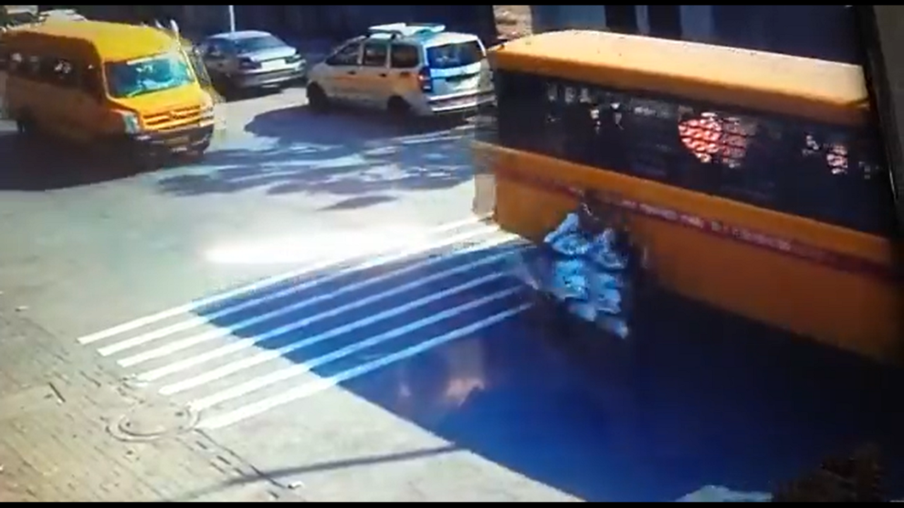 Viral video Man trampled by school bus; trying to overtake prove fatal