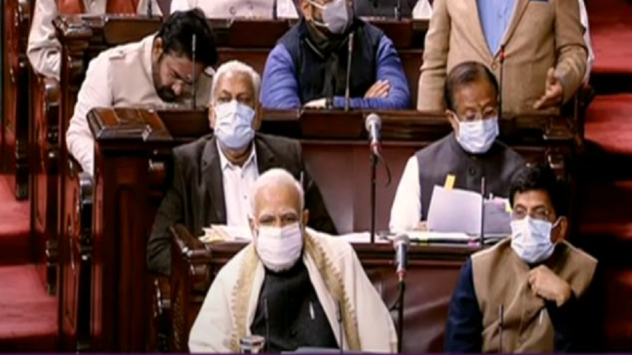 PM Modi, MPs wear mask in Parliament