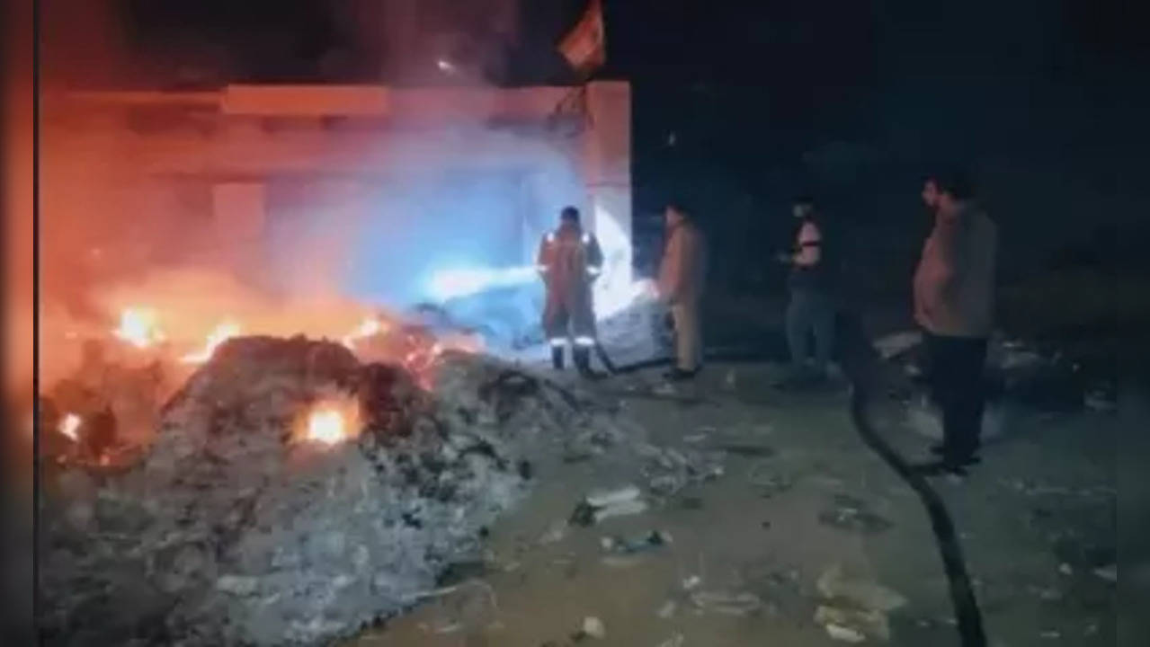 Two killed in a fire that broke out in a cardboard godown in Greater Noida last night.