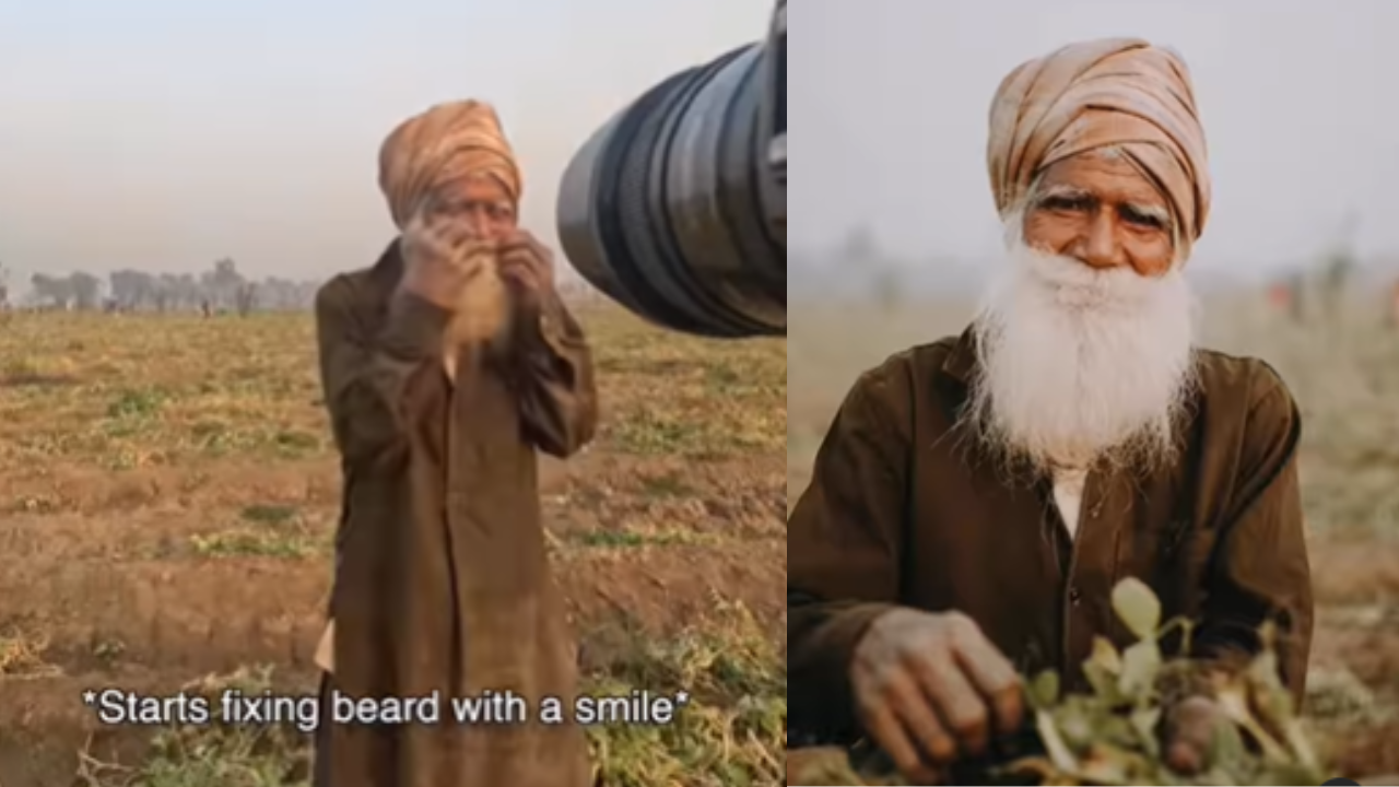 Farmer curls his moustache for photograph in viral Instagram reel