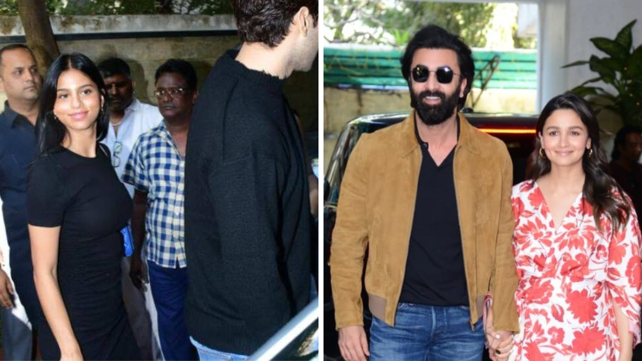 Ranbir Kapoor and Alia Bhatt are all smiles, Suhana Khan stuns in black