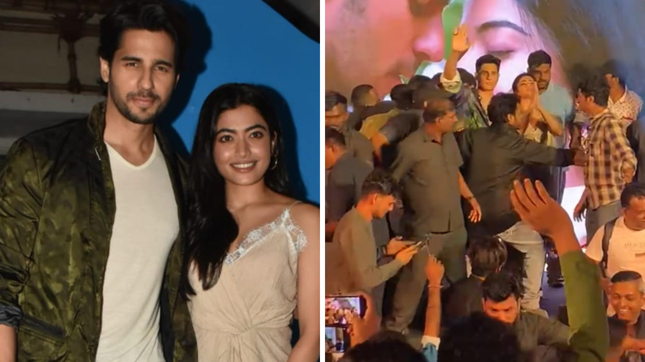 Sidharth Malhotra, Rashmika Mandanna get mobbed 