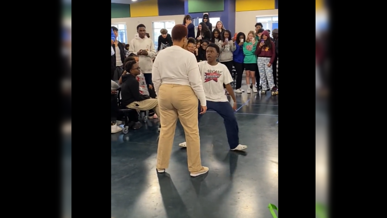 A teacher-student dance battle is winning the internet