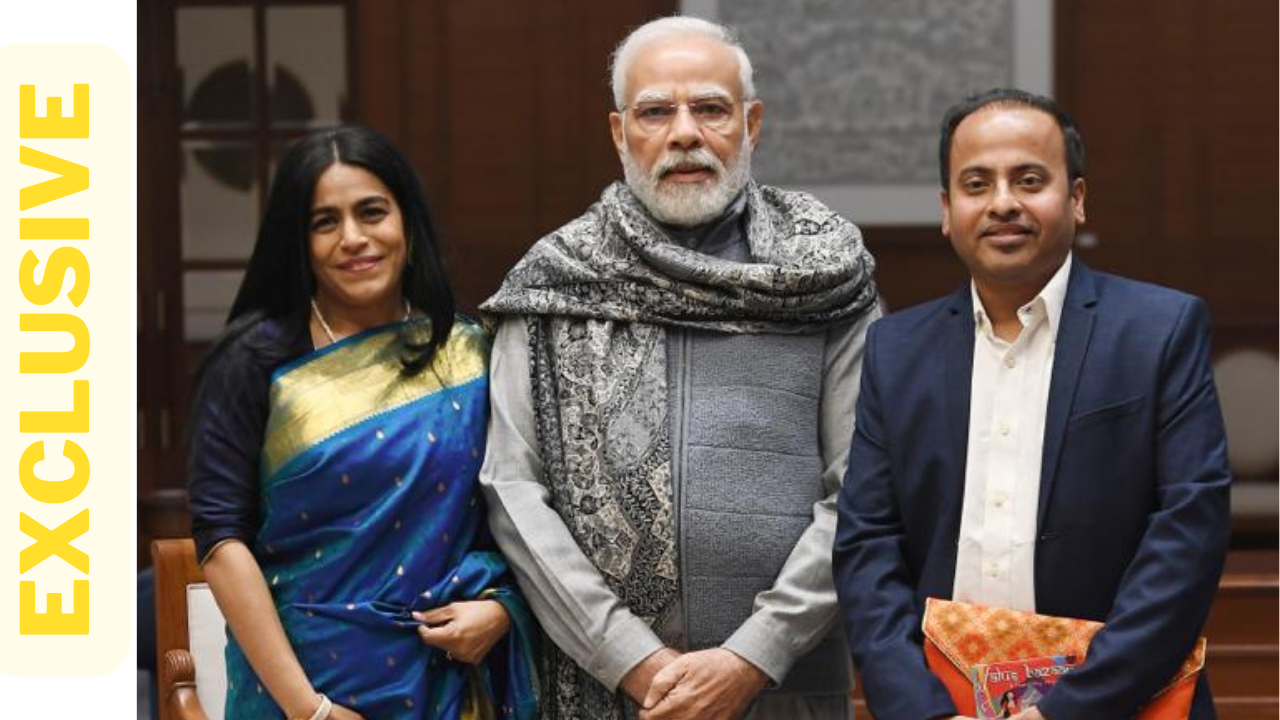 Grammy winner Falguni Shah with Prime Minister Narendra Modi