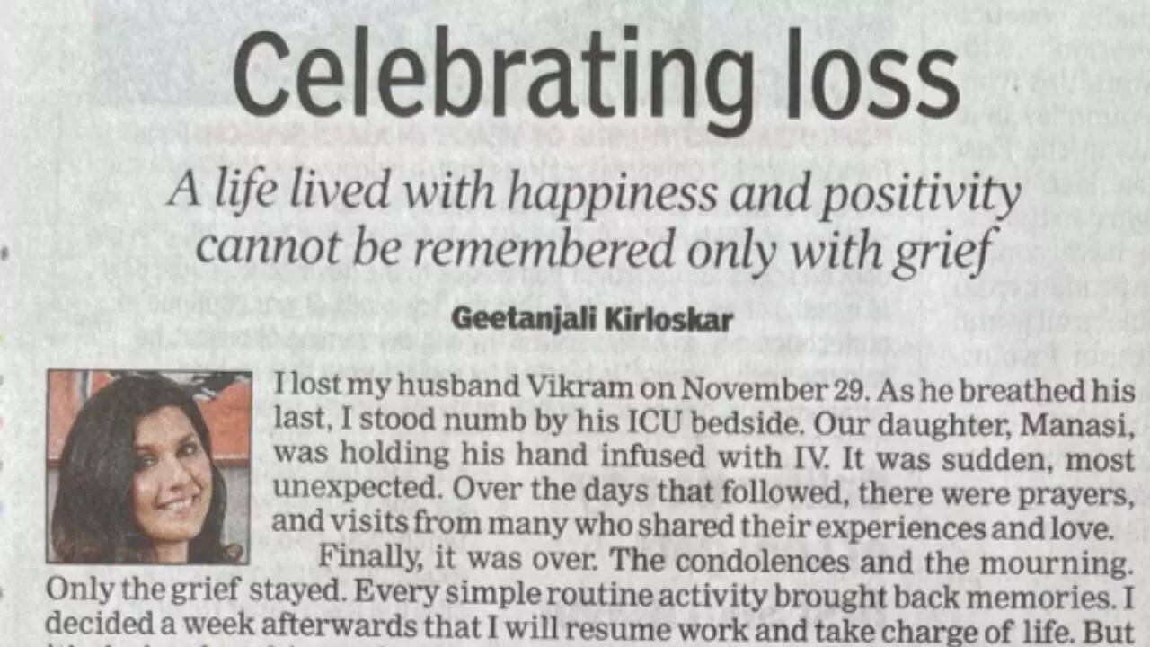 Geetanjali Kirloskar's eulogy for husband