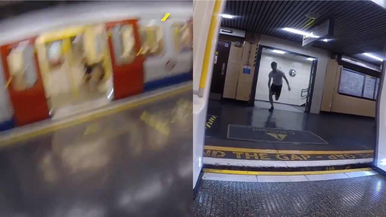 Runner gets off London metro, runs to next stop to get back on the same train