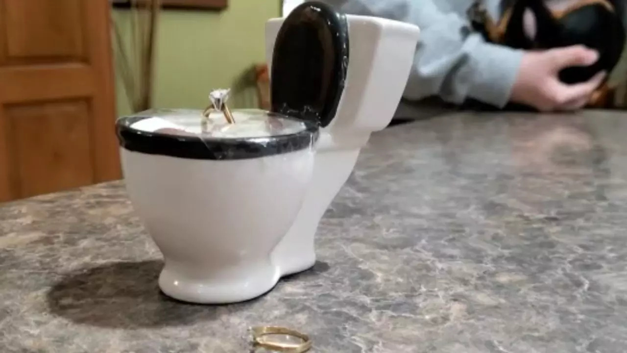 Lost ring, flushed down toilet, found 21 years after couple climbed into septic tank to recover