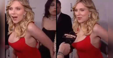 Scarlett Johansson Reacts to Viral Video of Woman Vanishing Behind Her -  Parade