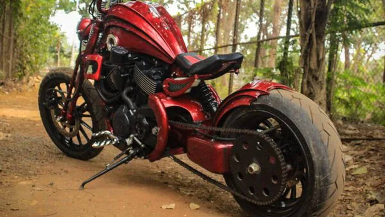 Modified Harley-Davidson Street 750 chopper defines art on two ...
