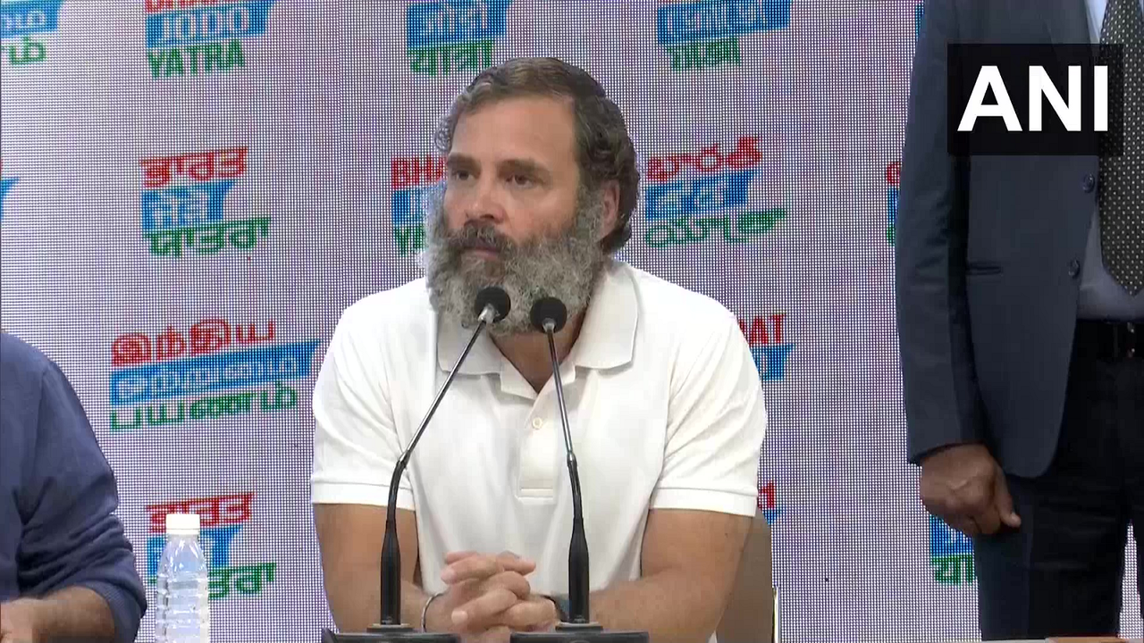 Rahul Gandhi addresses a press conference