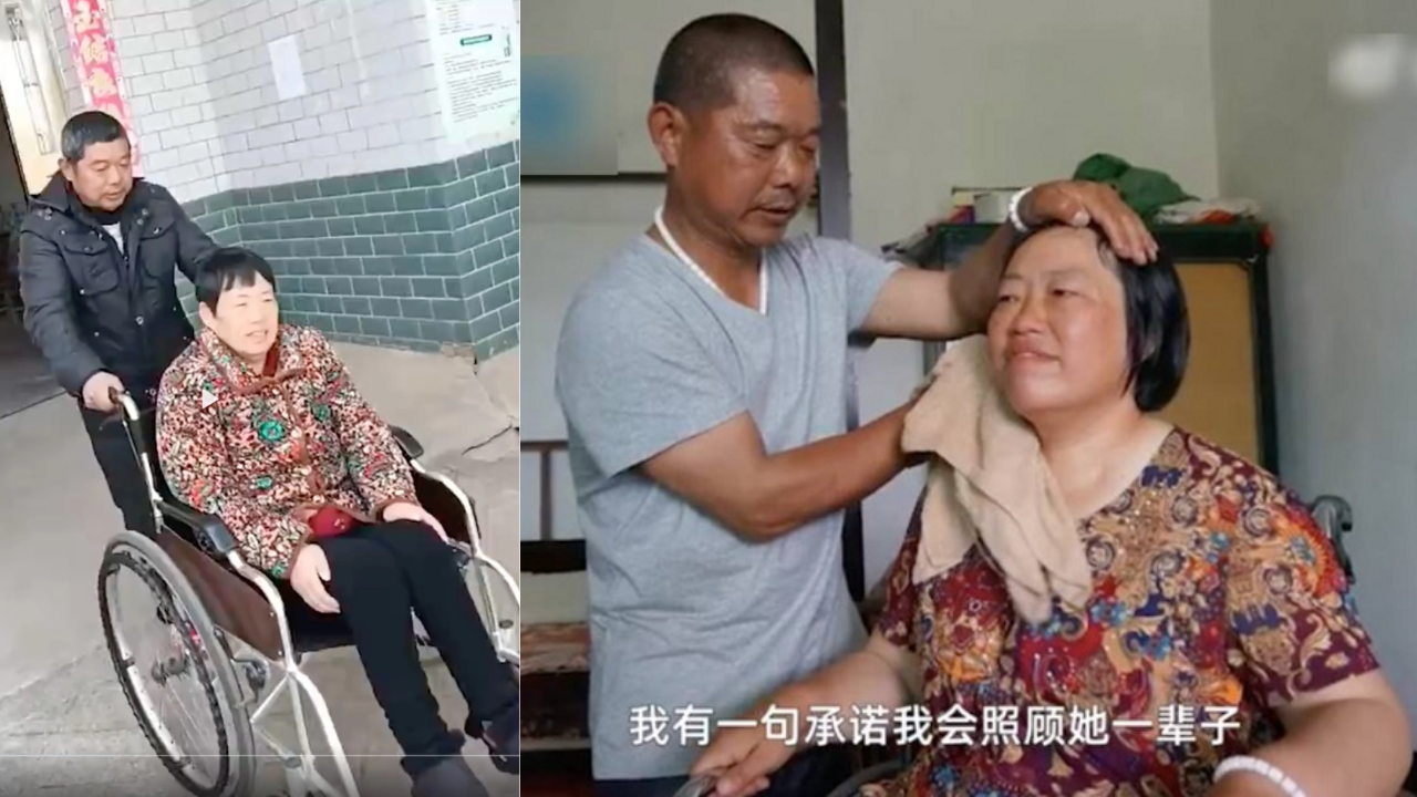 Man takes care of girlfriend who was paralysed a month after their first date for 30 years