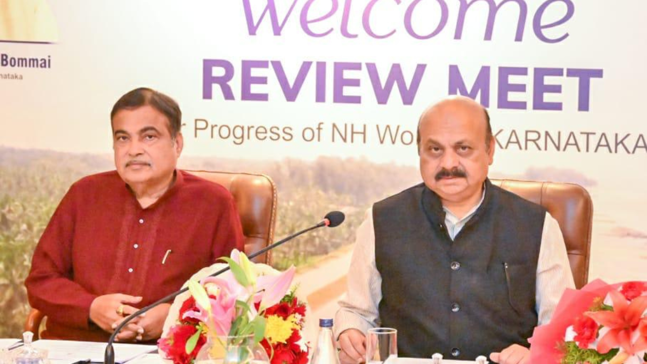 Nitin Gadkari (left) and Basavaraj Bommai (right)