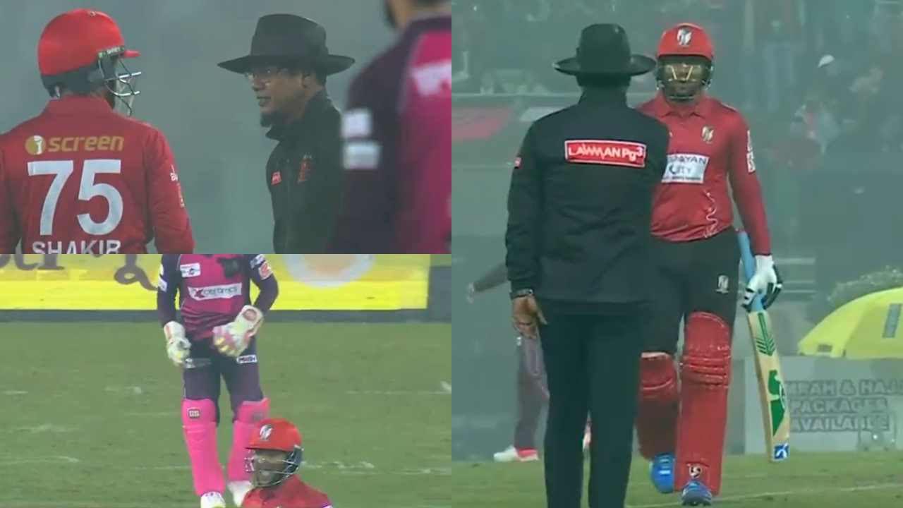 Watch - Shakib argues with umpire about non-wide call in a