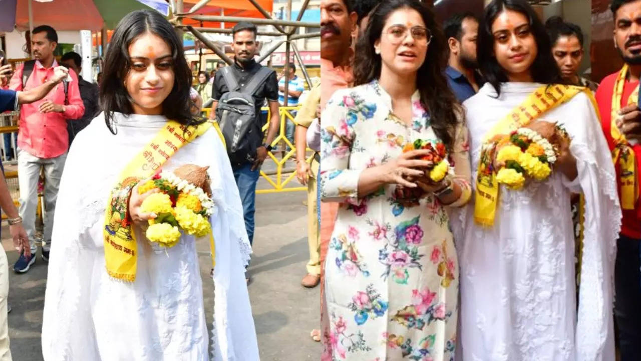 Nysa Devgn visits Mumbai's Siddhivinayak Temple with mom Kajol after returning from New Year vacation. See photos