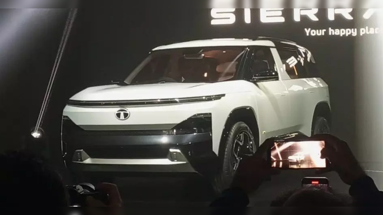 Tata Sierra EV displayed at Auto Expo 2023