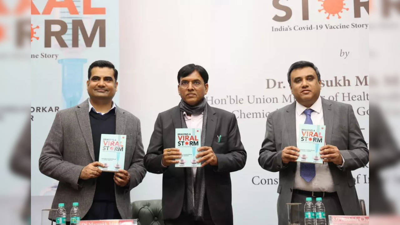 Mandaviya at the launch of the book 'Braving a Viral Storm'