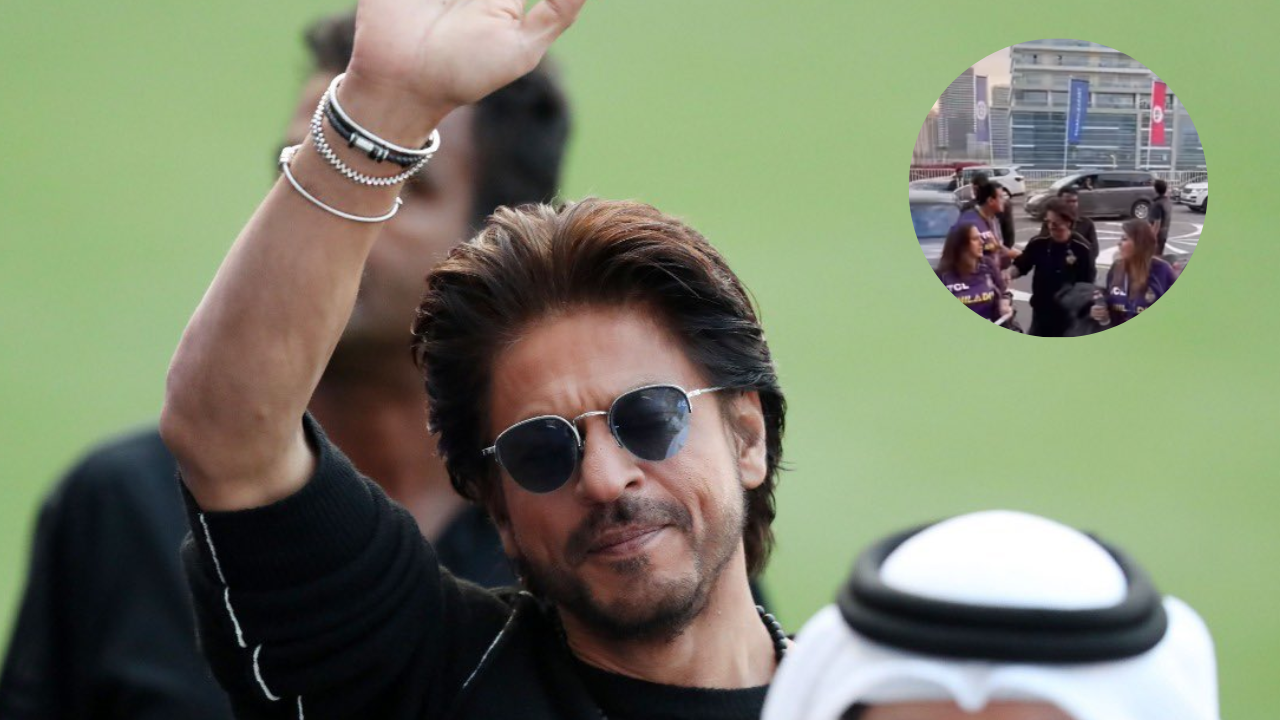 Shah Rukh Khan helps Pathaan director's wife with her bag as they arrive for ILT20 opening ceremony. Wins hearts