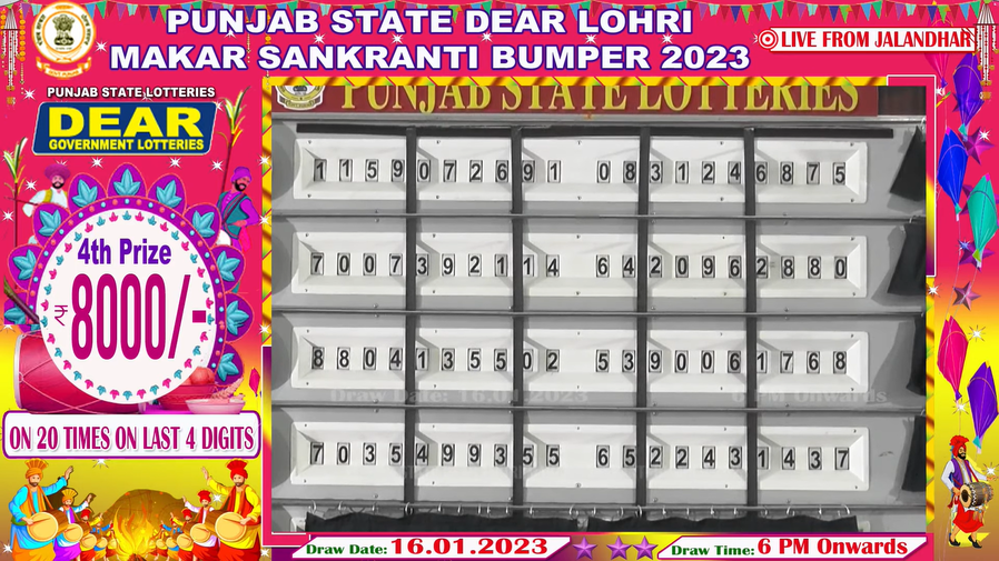 Punjab Bumper Lottery Result LIVE, Winner Name List PDF, Punjab State Dear Lohri Makar Bumper