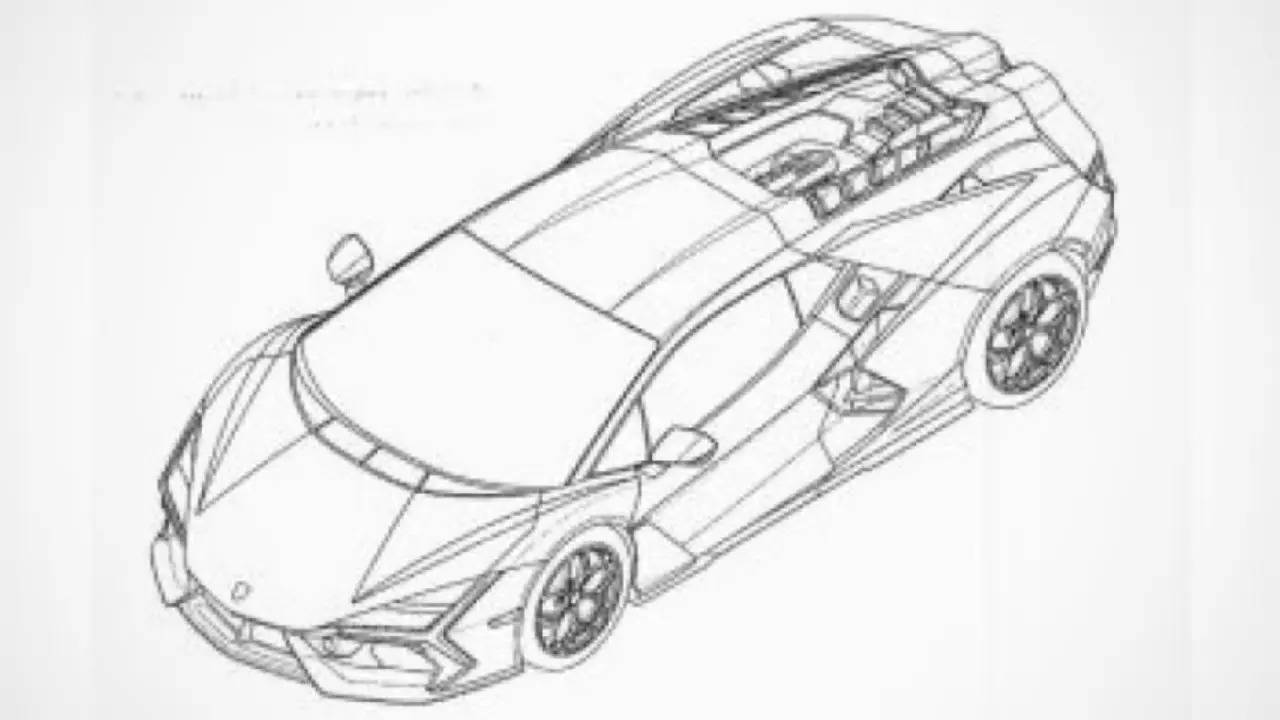 Patent images of Lamborghini’s upcoming electrified V12 supercar that will replace the Aventador have leaked online.