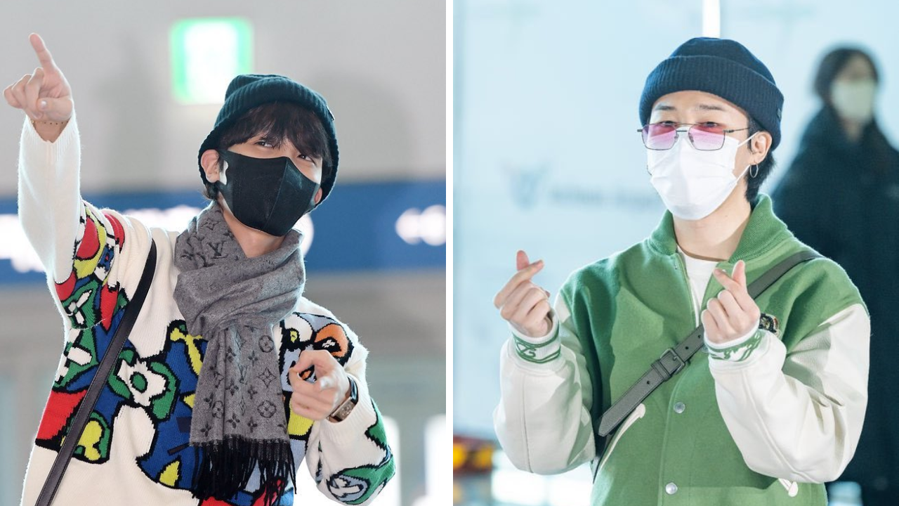 j-hope and Jimin leaving for Paris Fashion Week