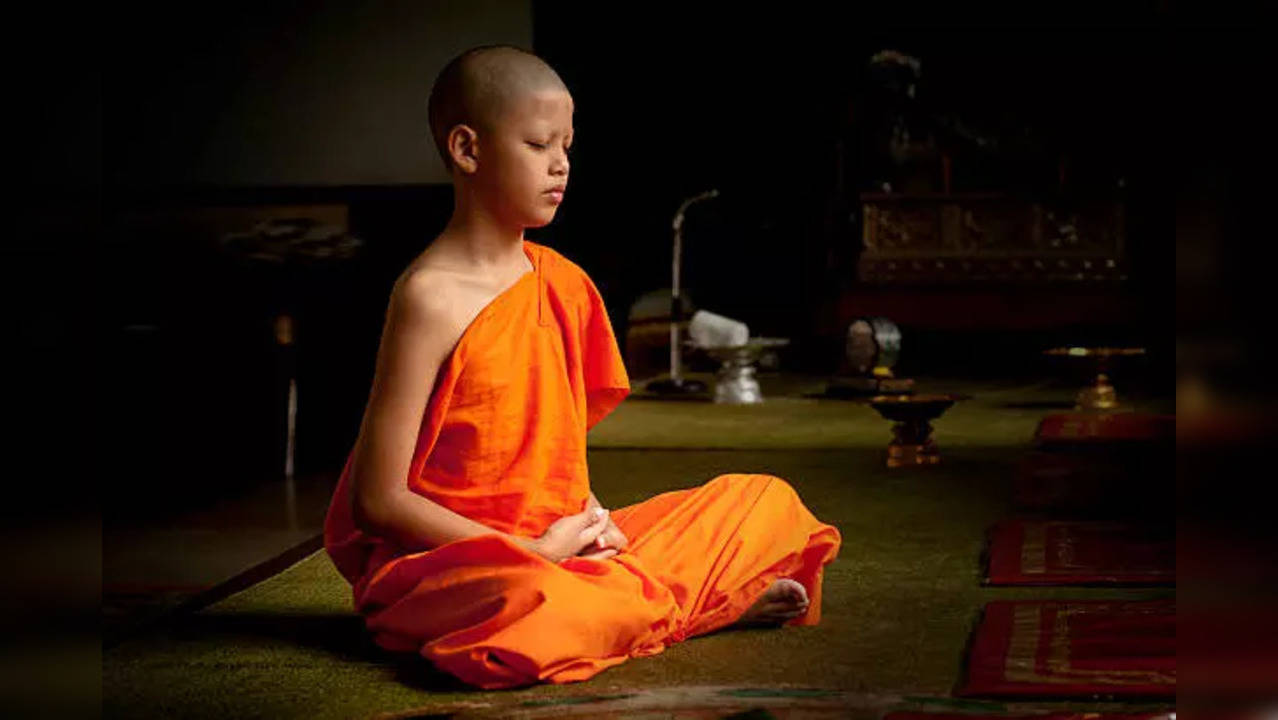 Monk meditating