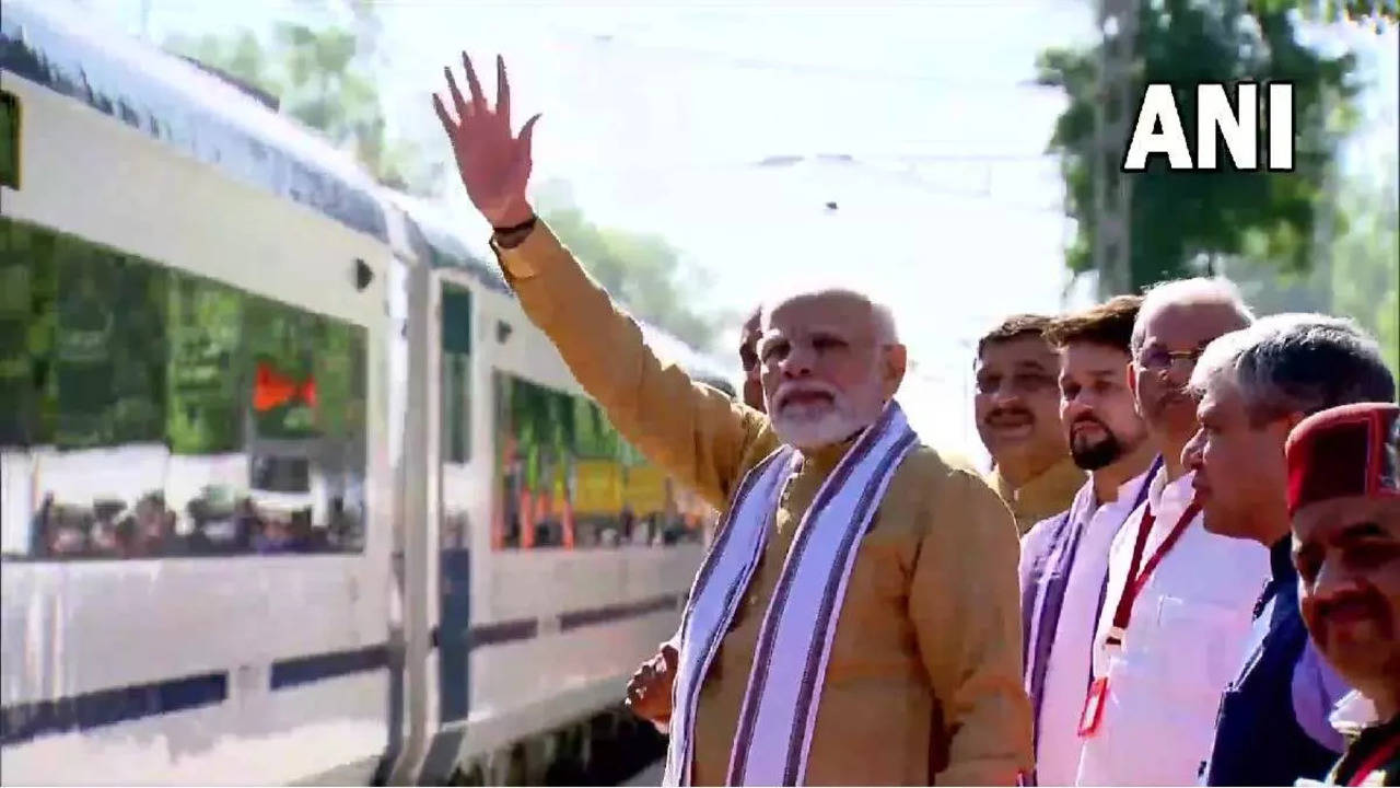 PM Modi flags off a Vande Bharat train in this file picture