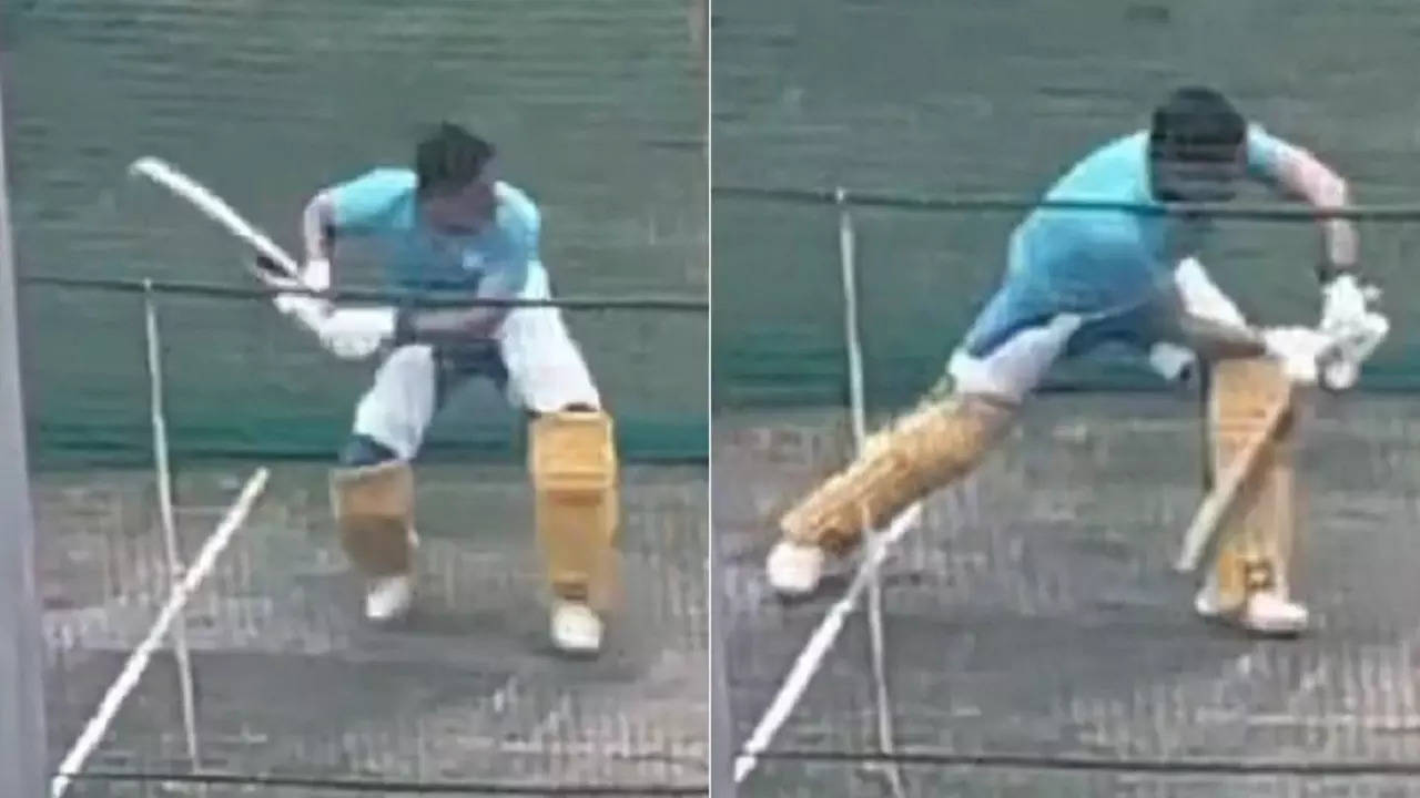 MS Dhoni batting at nets CSK IPL 2023.