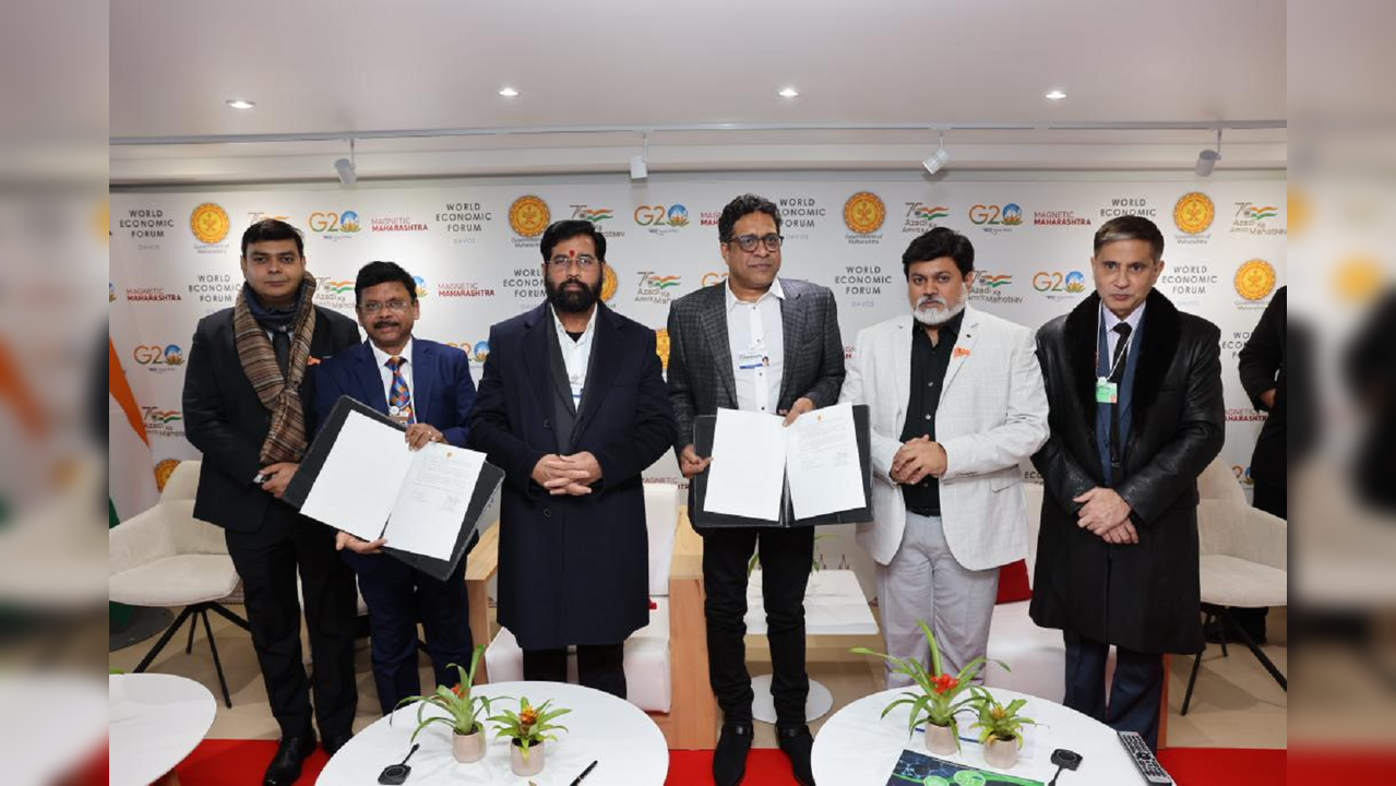 Maharashtra CM Eknath Shinde-led delegation at Davos