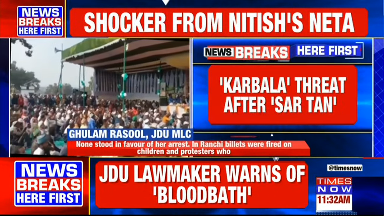 JDU Gulam Rasool Balyavi Karbala threat