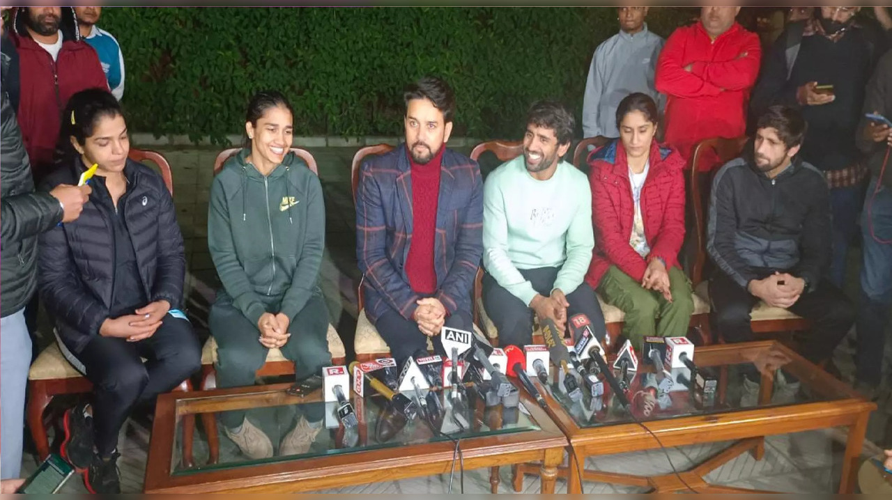 WFI chief Brij Bhushan Sharan Singh to step down till probe is complete, says Sports Minister Anurag Thakur